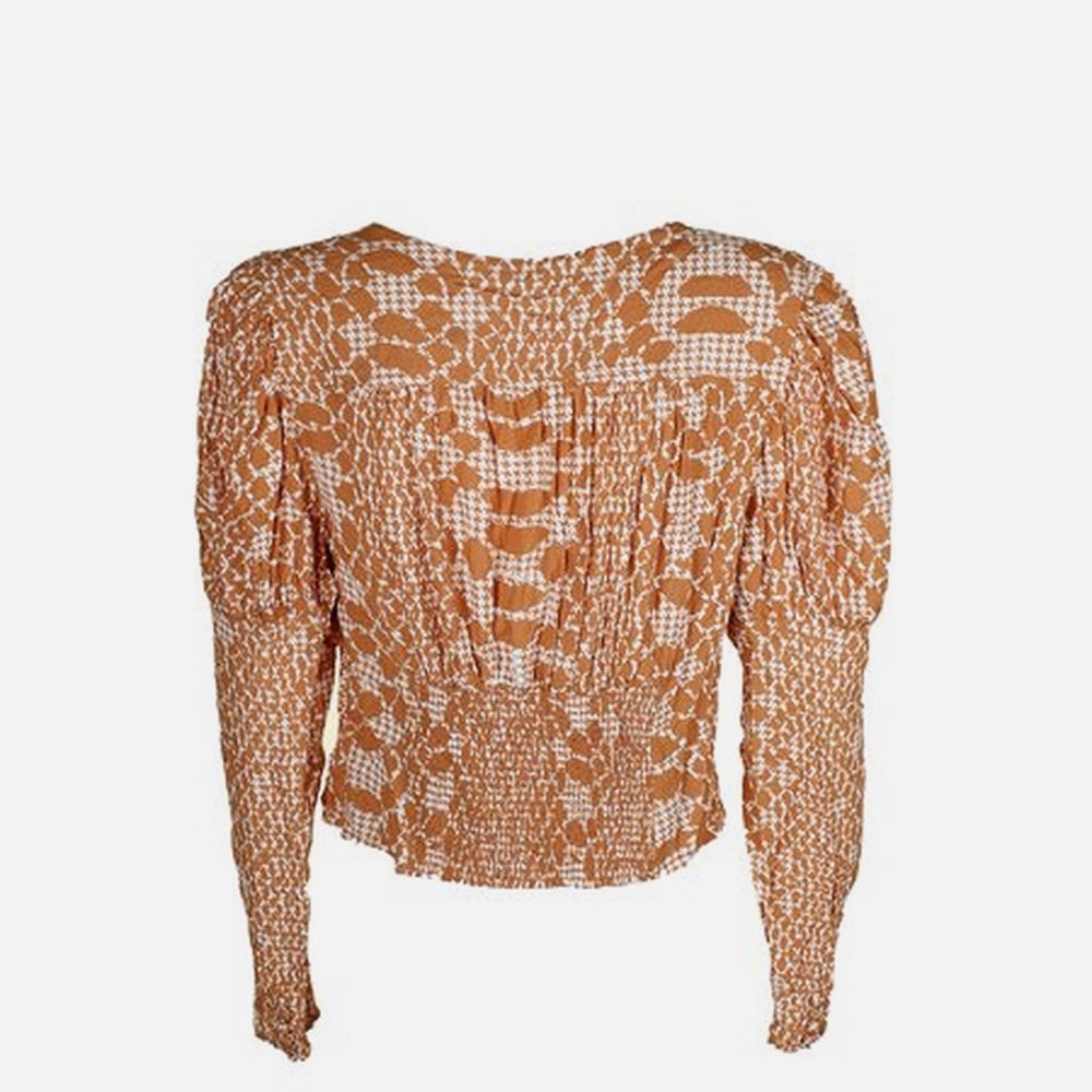 Free People Orange Patterned Blouse - Picture 3 of 7